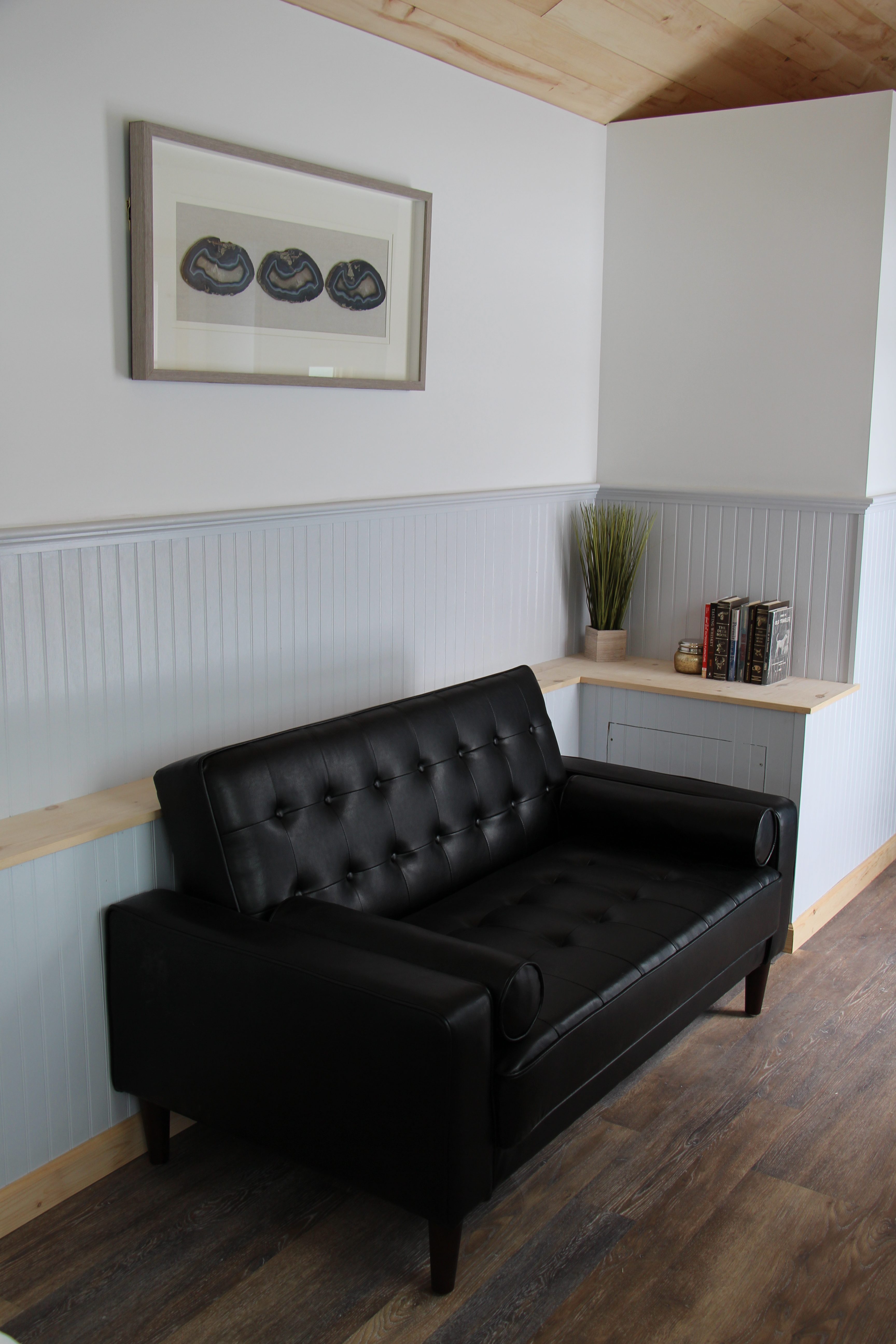 Hudson 26 Sofa and Luggage Bench Tiny House Builders B&B Micro