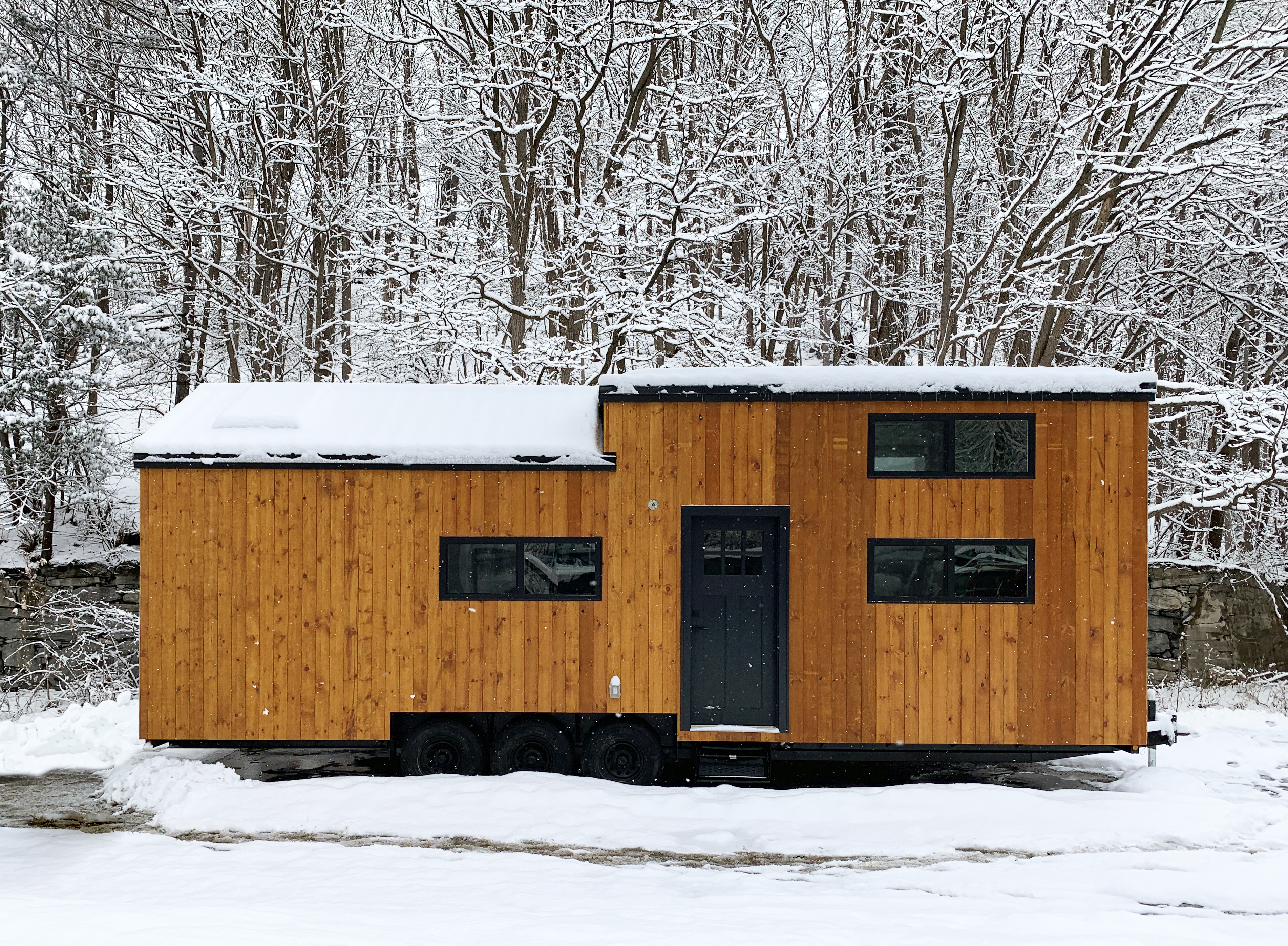 kinderhook tiny house in snow park model